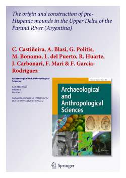 Hispanic mounds in the Upper Delta of the Paran&aacute; River