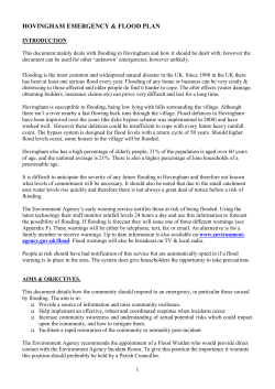 HOVINGHAM COMMUNITY FLOOD PLAN