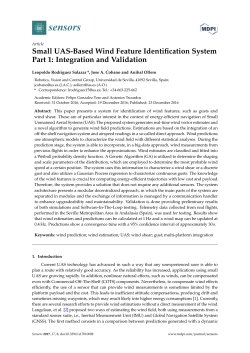 Small UAS-Based Wind Feature Identification System Part 1