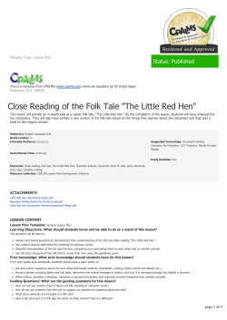 Close Reading of the Folk Tale The Little Red Hen