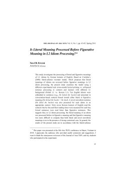 Is Literal Meaning Processed Before Figurative Meaning