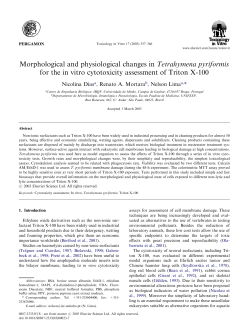 Morphological and physiological changes in Tetrahymena pyriformis