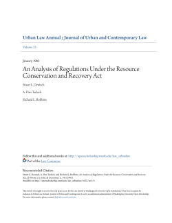 An Analysis of Regulations Under the Resource Conservation and