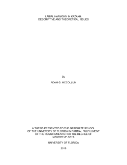 LABIAL HARMONY IN KAZAKH - Division of Social Sciences