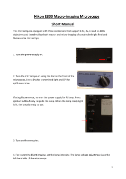 Nikon E800 Macro-imaging Microscope Short Manual