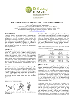 some upper trunk parameters on accuracy throwing in team handball