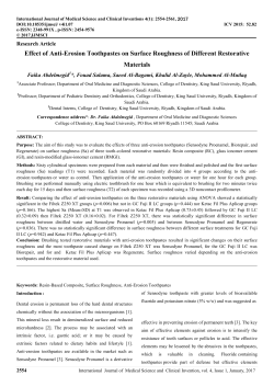 Effect of Anti-Erosion Toothpastes on Surface Roughness of