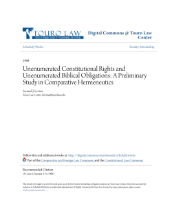 Unenumerated Constitutional Rights and Unenumerated Biblical