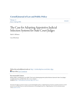 The Case for Adopting Appointive Judicial Selection Systems for