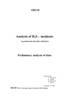 Analysis of H2S – incidents