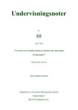Undervisningsnoter - &Oslash;konomisk Institut