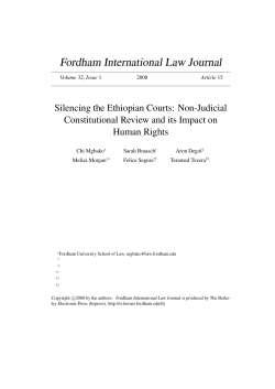 Silencing the Ethiopian Courts: Non-Judicial Constitutional Review