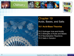 19.1 Acid-Base Theories
