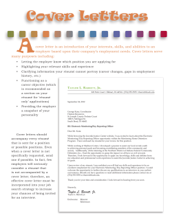Cover Letters - Indiana University South Bend