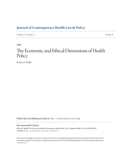The Economic and Ethical Dimensions of Health Policy