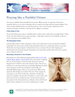 Praying like a Faithful Citizen - United States Conference of Catholic