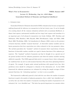 Imbens/Wooldridge, Lecture Notes 15, Summer `07 1 What`s New in