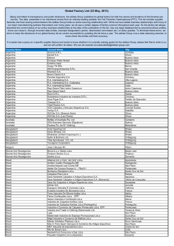 Global Factory List (23 May, 2013)