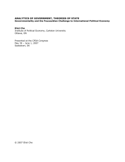 analytics of government, theories of state