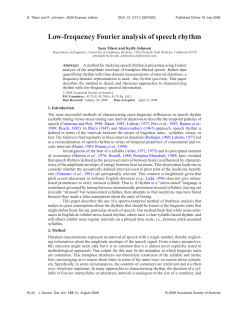 Low-frequency Fourier analysis of speech rhythm