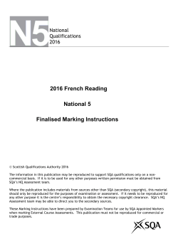 2016 French Reading National 5 Finalised Marking Instructions