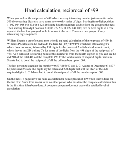 Hand calculation, reciprocal of 499