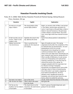 Hawaiian Proverbs involving Clouds