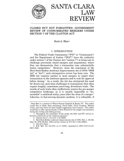 Government Review of Consummated Mergers under