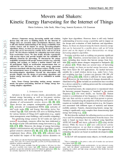 Kinetic Energy Harvesting for the Internet of Things