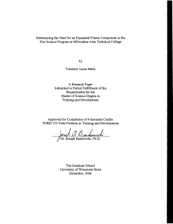 Determining the Need for an Expanded Fitness Component in the