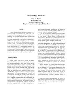 Programming Narrative