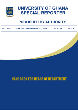 Handbook for Heads of Department