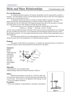 Mole and Mass Relationships in Chemical Reactions File