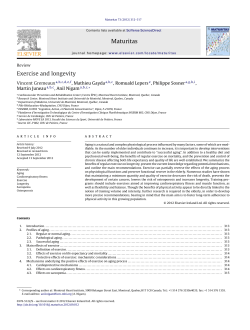 Exercise and longevity