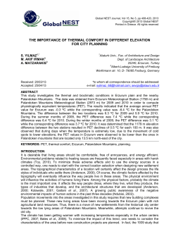 the importance of thermal comfort in different elevation for city planning