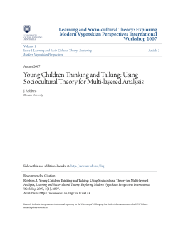 Young Children Thinking and Talking: Using Sociocultural Theory