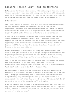 Failing Tonkin Gulf Test on Ukraine,Did North