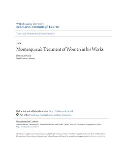 Montesquieu`s Treatment of Women in his Works