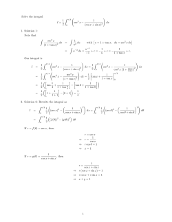 Solve the integral I = 1 2 ∫ π/4 ( sec2 x