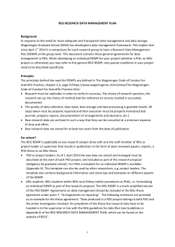 Data management plan REG