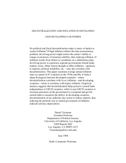 DECENTRALIZATION AND INFLATION IN DEVELOPED AND