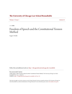 Freedom of Speech and the Constitutional Tension Method