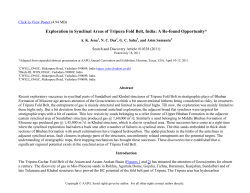 Exploration in Synclinal Areas of Tripura Fold Belt, India: A Re