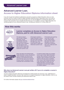 Access to Higher Education Diploma information sheet