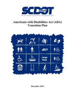 (ADA) Transition Plan - South Carolina Department of Transportation