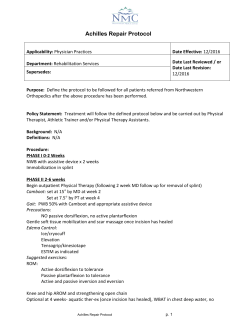 Achilles Repair Protocol - Northwestern Medical Center