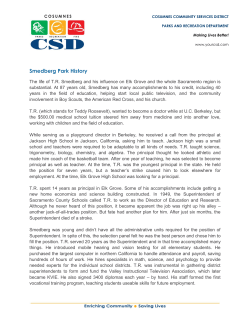 Smedberg Park History - Cosumnes Community Services District