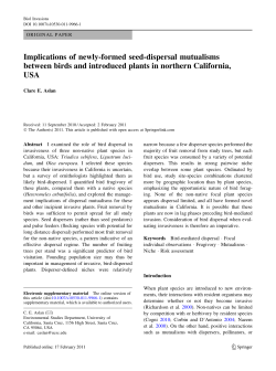Implications of newly-formed seed-dispersal