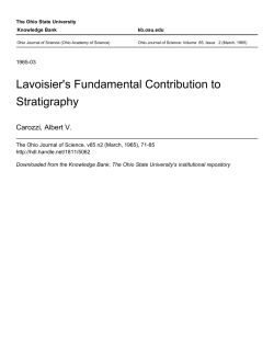 Lavoisier`s Fundamental Contribution to Stratigraphy