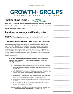 LET GO OF YOUR DONKEY John 12 1 to 11 and Luke 19